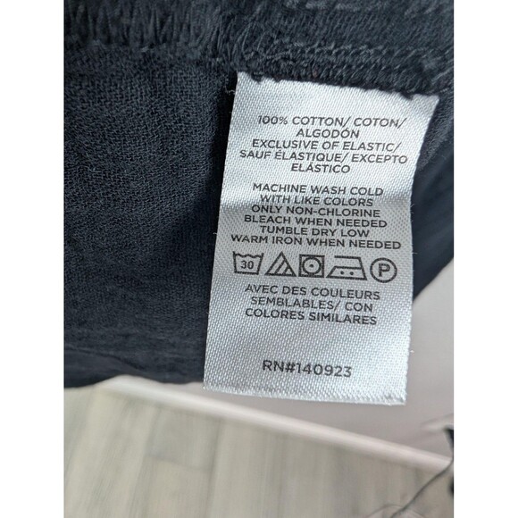 LOFT Outlet Dress Womens Small Black Short Sleeve V Neck 100% Cotton Boho Casual - Picture 5 of 8